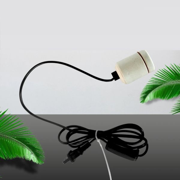 NOMOY White Ceramic Lamp Head for Reptile Lizard Snake Gecko with Black