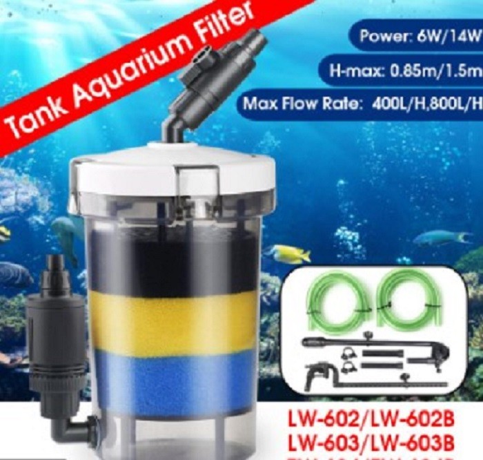 B&K Transparent Aquarium Quiet External Canister Filter Fish Water Tank