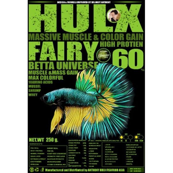 Hulx Massive Muscle Betta Fish Food and Color Gain with High Protein 250g