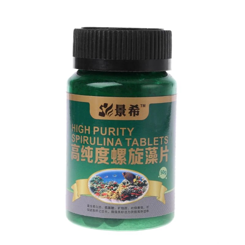 B&K High Purity Spirulina Tablets Fish Shrimp Food for Aquarium Fish