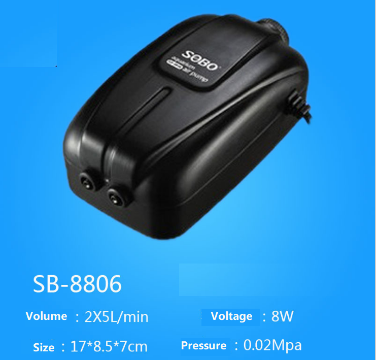 B&K SOBO Classical 4 Ways Aquarium Air Pump SB 988, Silent Aquarium Air Pump Fish Tank Oxygen, 4